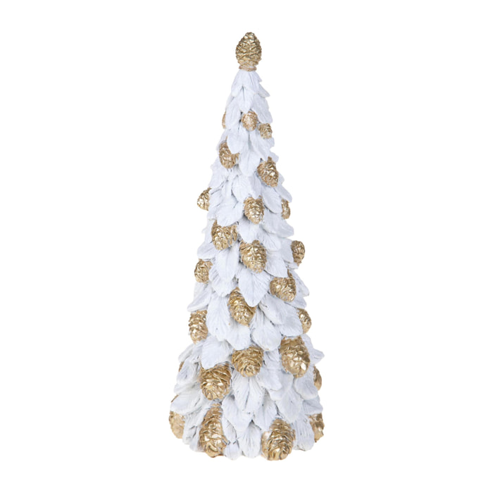 Albero artificiale con mini Pigne - Pezzi 1 - Colore Bianco - 12,5x30,5Hx12,5cm - Bianchi Dino