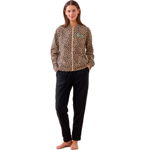 Completo donna sleep in pile con zip Noidinotte