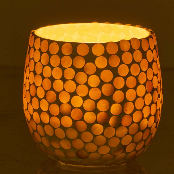J-Line Chandelier Mosaïque - verre - jaune - medium