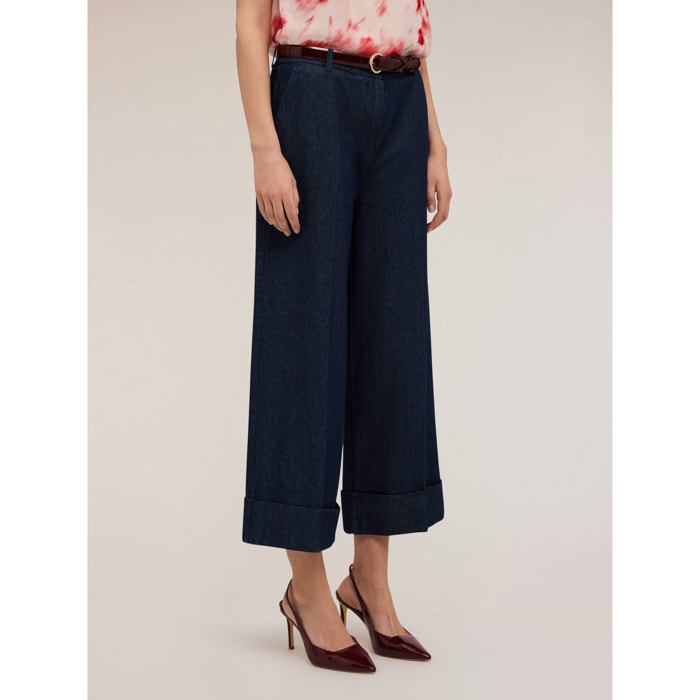 Motivi - Pantalones cortos de mezclilla mezclada con lyocell - Azul