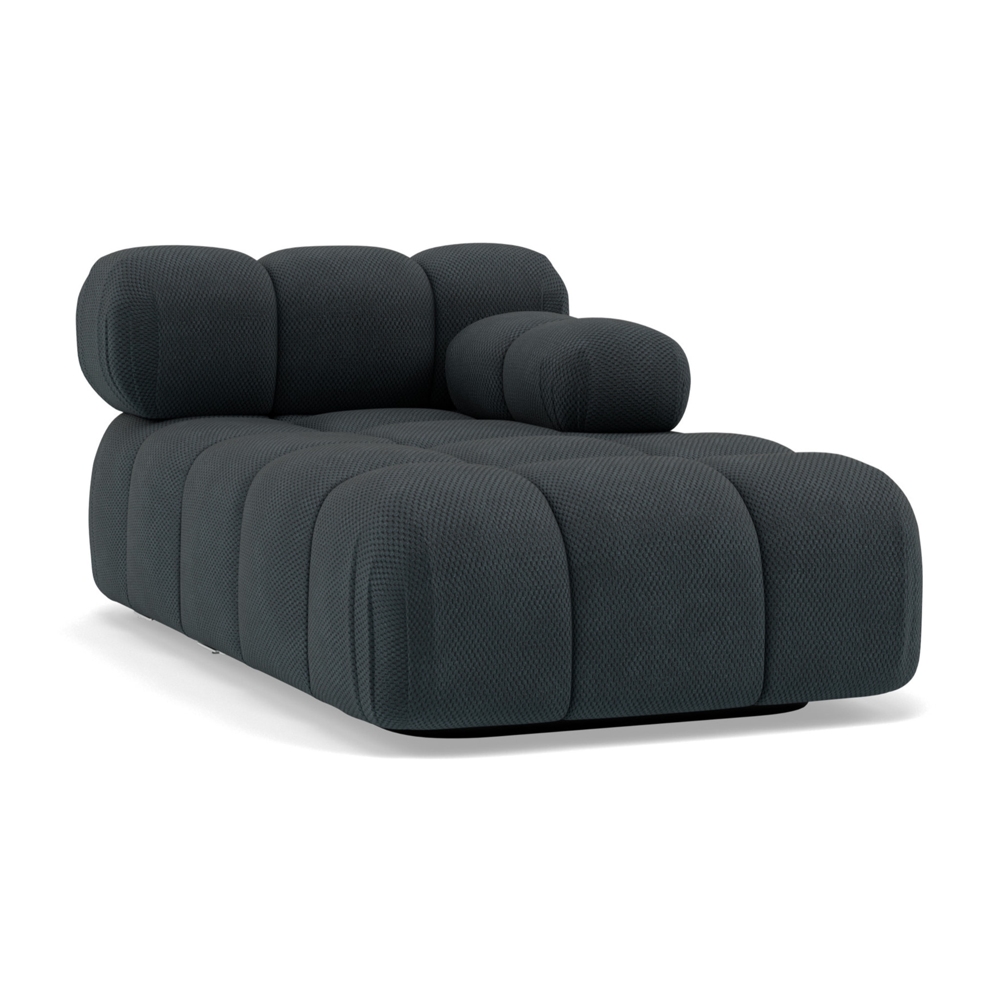 Ruby - module d'assise méridienne droite en velours texturé - Noir