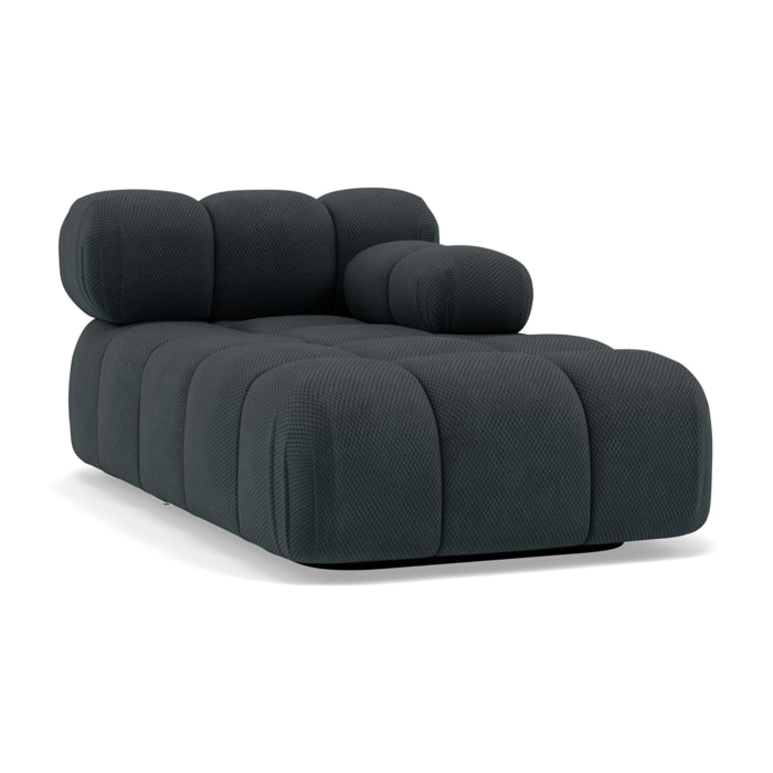 Ruby - module d'assise méridienne droite en velours texturé - Noir