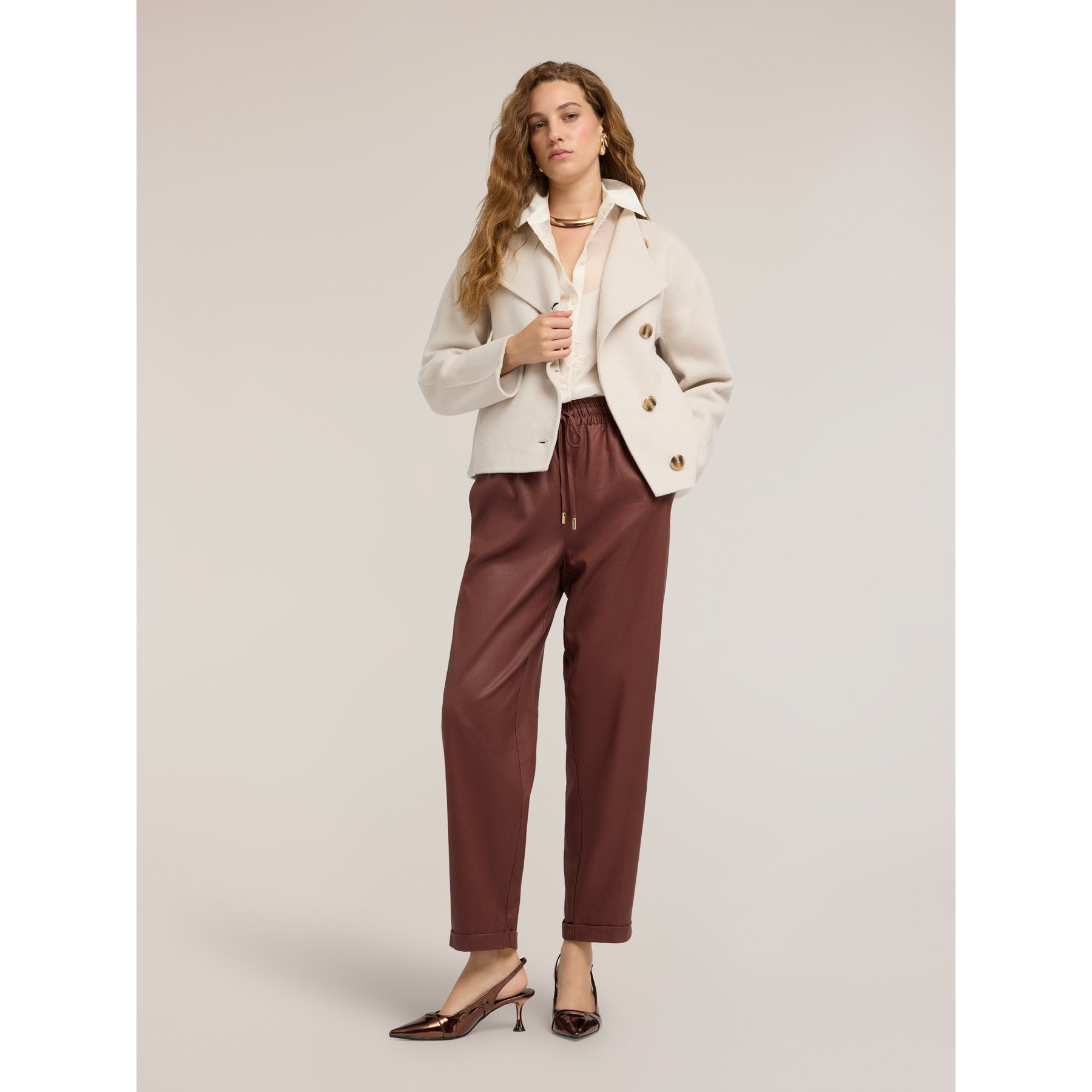Motivi - Cappotto caban con chiusura asimmetrica - Bianco