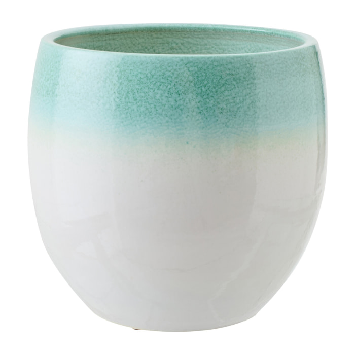 J-Line Cache-Pot - céramique - vert menthe/blanc
