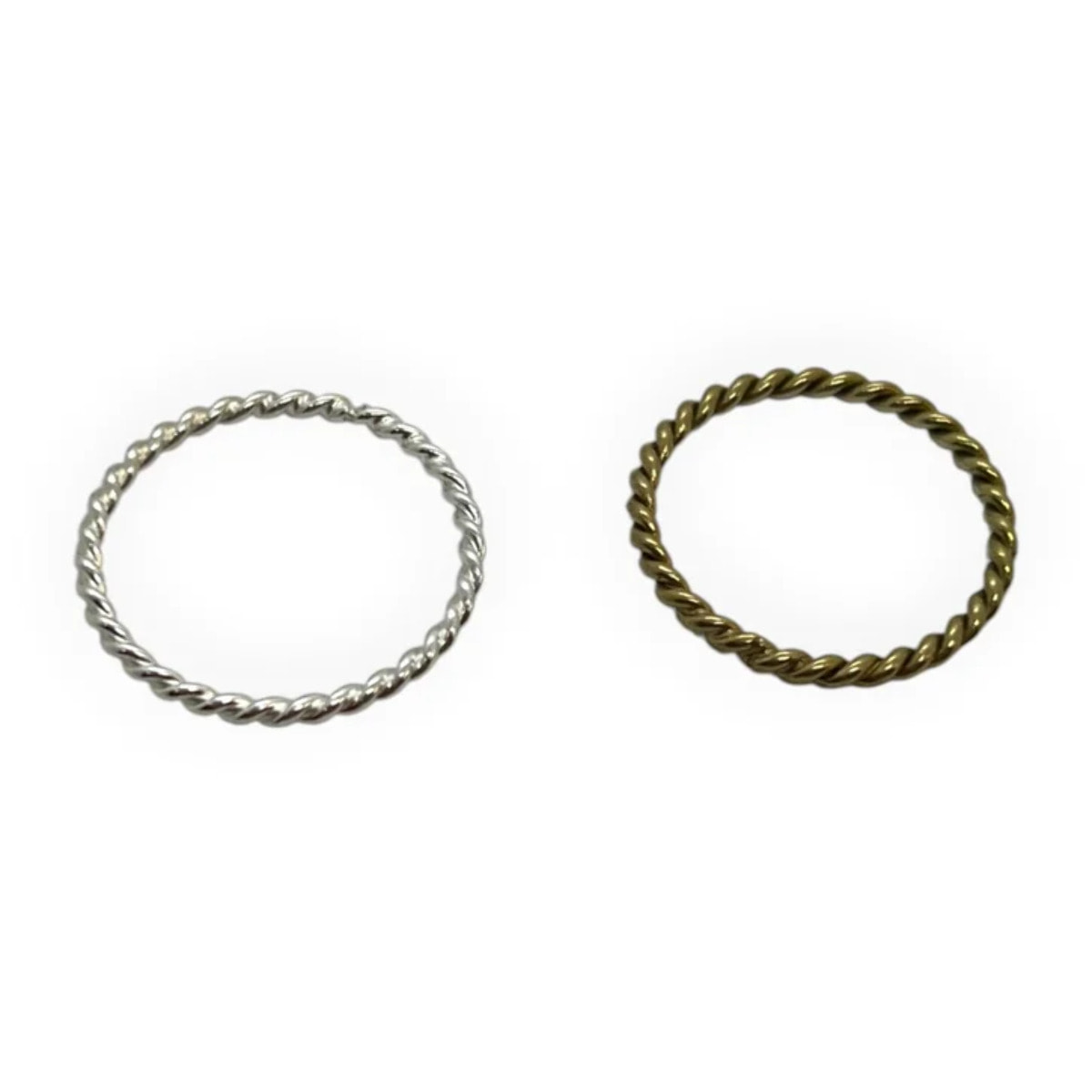 Pack anillos Latón rizado mix plata-oro T-13