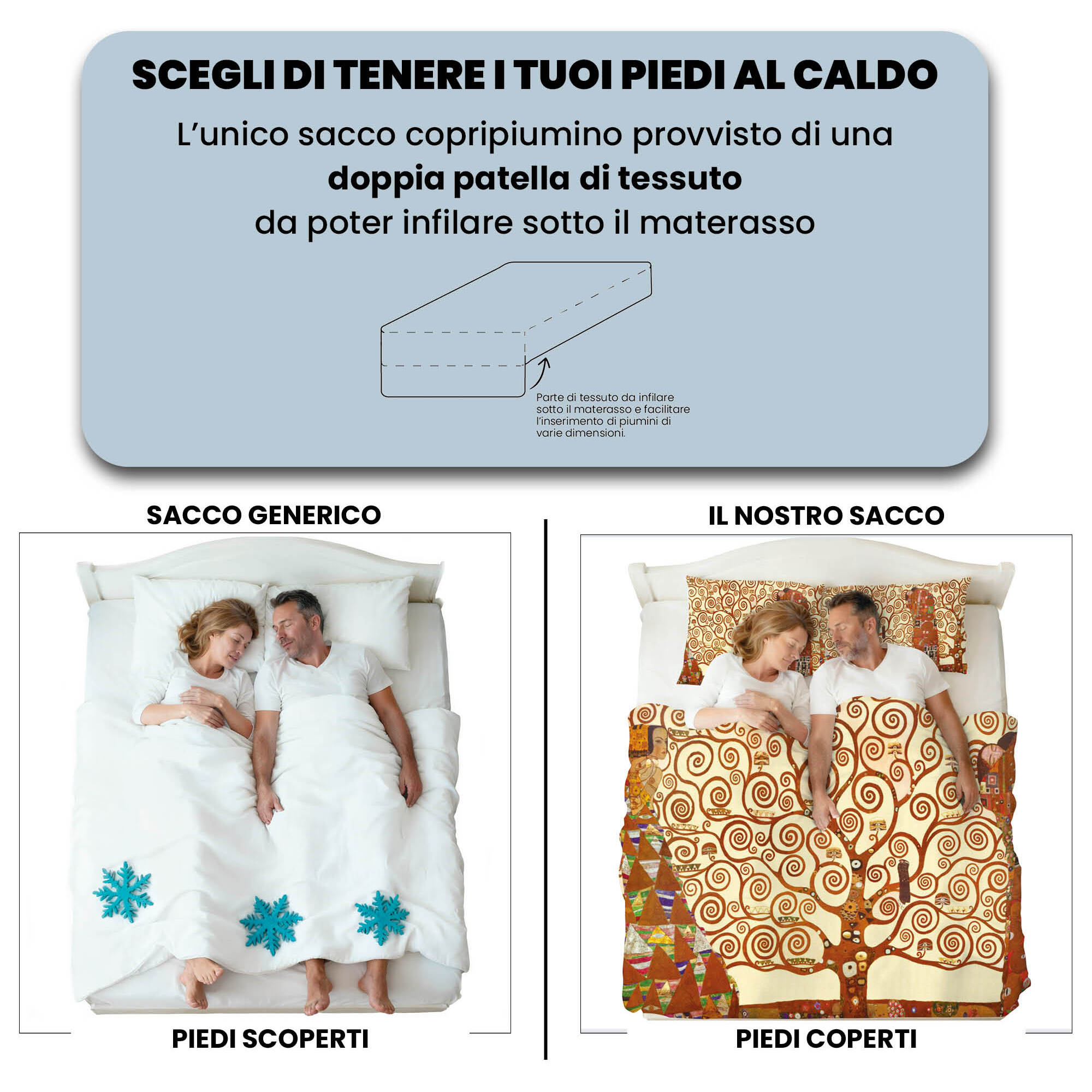 PARURE COPRIPIUMINO SOGNI D'AUTORE, Stampa Digitale, 100% Cotone, Made in Italy - 48