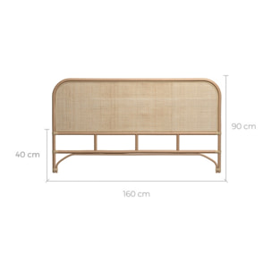 Tête de lit 160 cm en rotin naturel - Grace