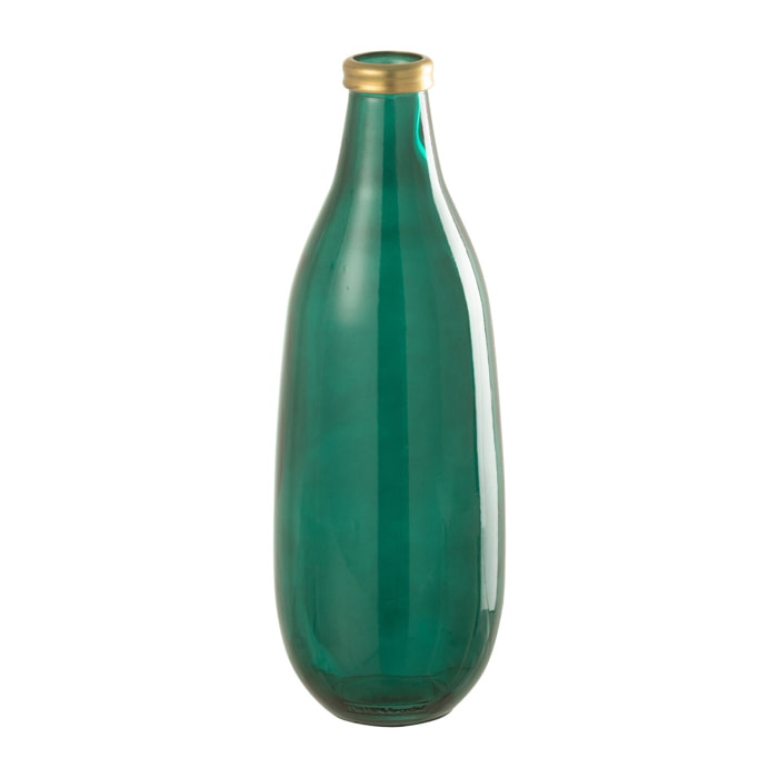 J-Line Vase Bord Or Verre Vert M