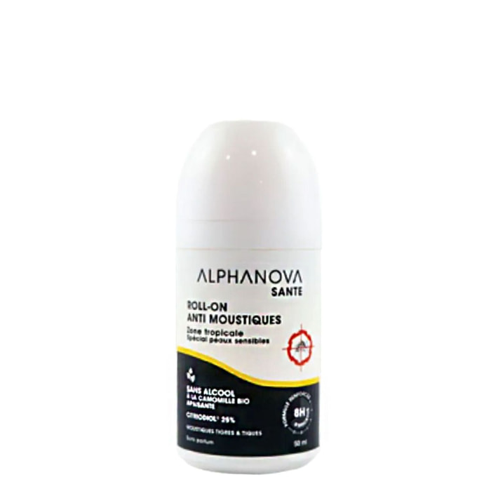 Alphanova Santé - Roll On Anti-Moustiques Adulte Zone Tropicale 50 ml