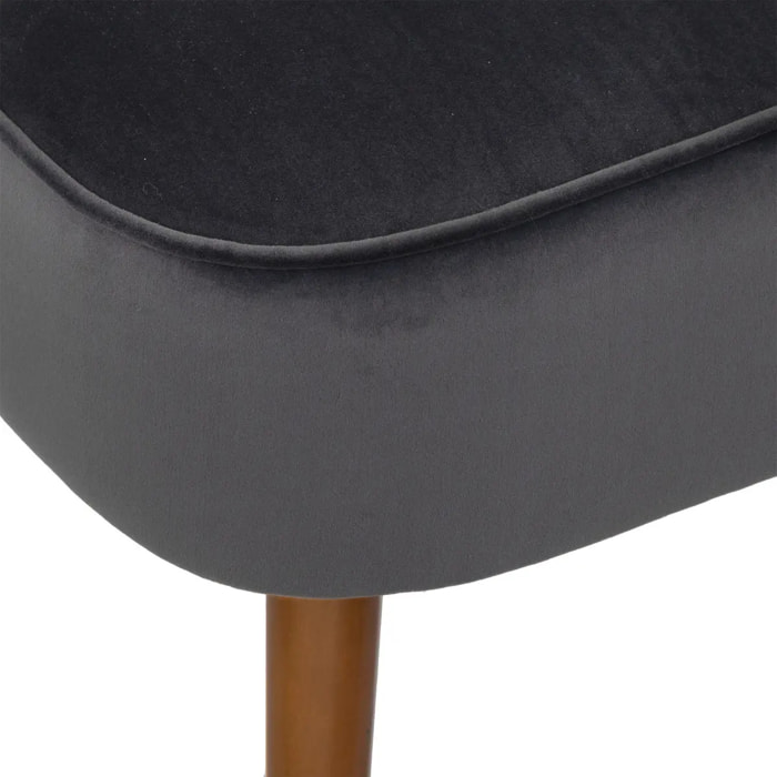 Fauteuil "Naova" - velours - pieds imitation bois - gris