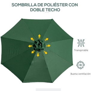 Parasol Abrir Fá¡cil y ángulo Regulable ÃŽ¦3m Verde