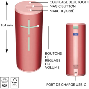 Enceinte portable ULTIMATE EARS Boom 4 Framboise