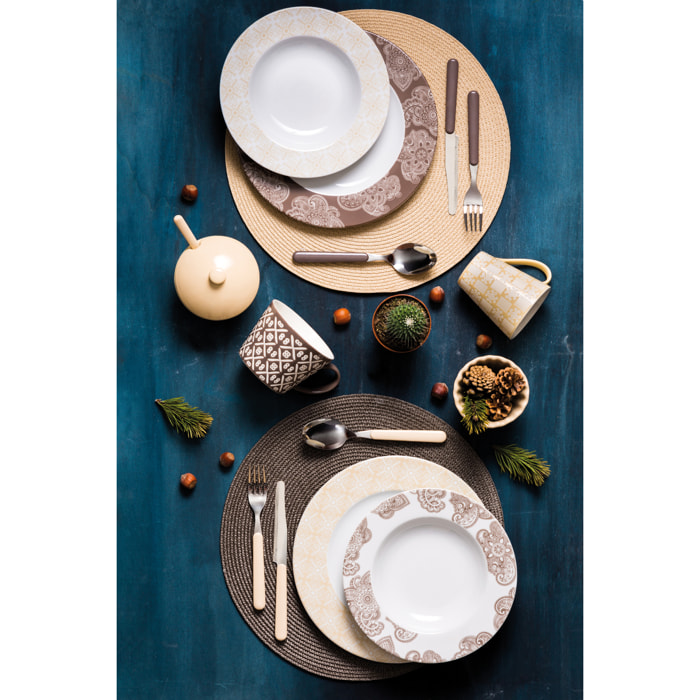 Service 24 couverts Excelsa – Fashion, Acier Crème