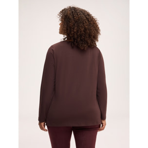 Fiorella Rubino - T-shirt in jersey di cotone Beautiful Time - Marrone