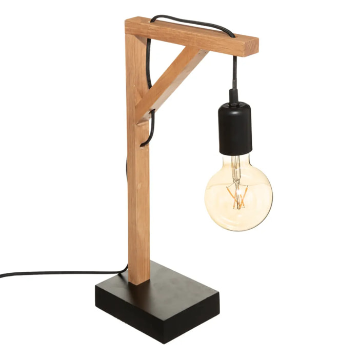 Lampe "Wild" - noir & bois H46 cm