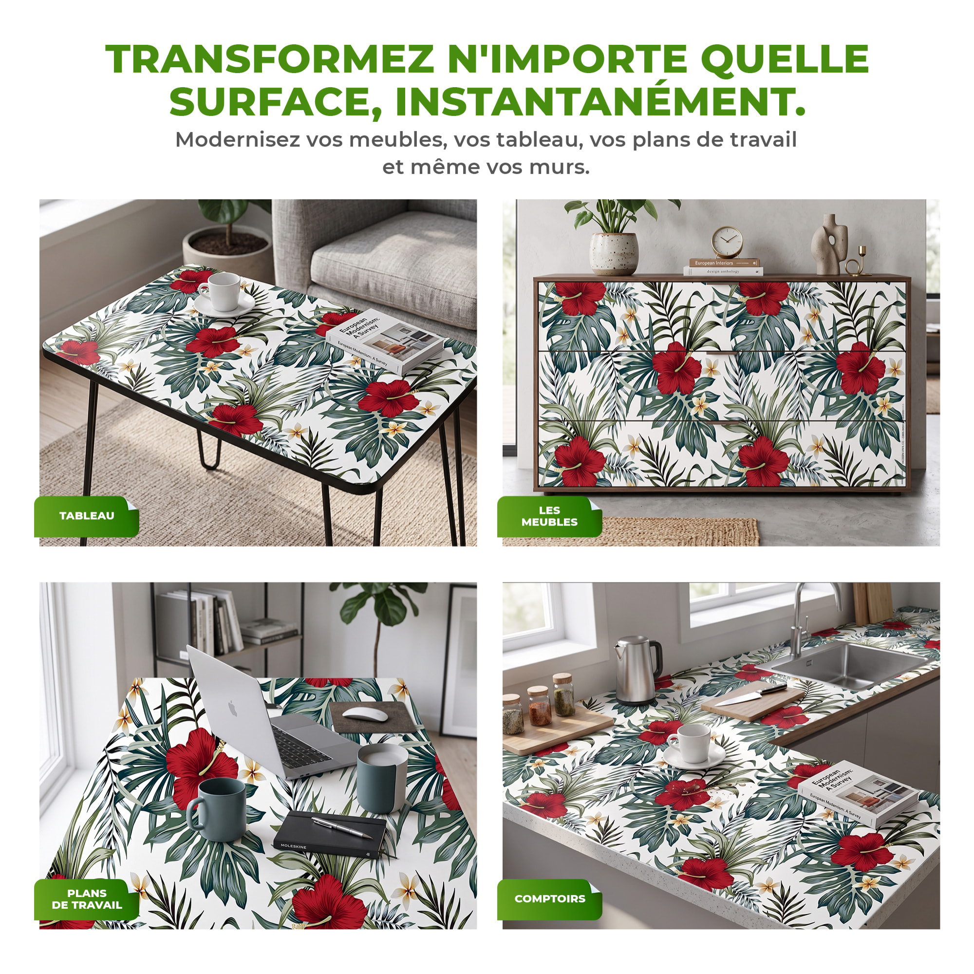 Sticker meuble tropical Machala 40 x 60 cm
