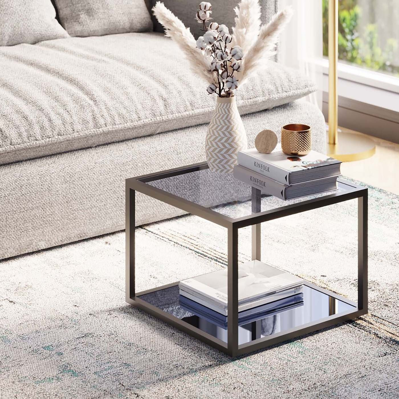 Table d'appoint Quadro noire 50x50cm Kare Design