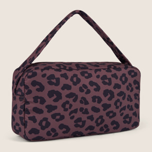 Borsa a spalla leopardata in poliestere con logo FREDDY