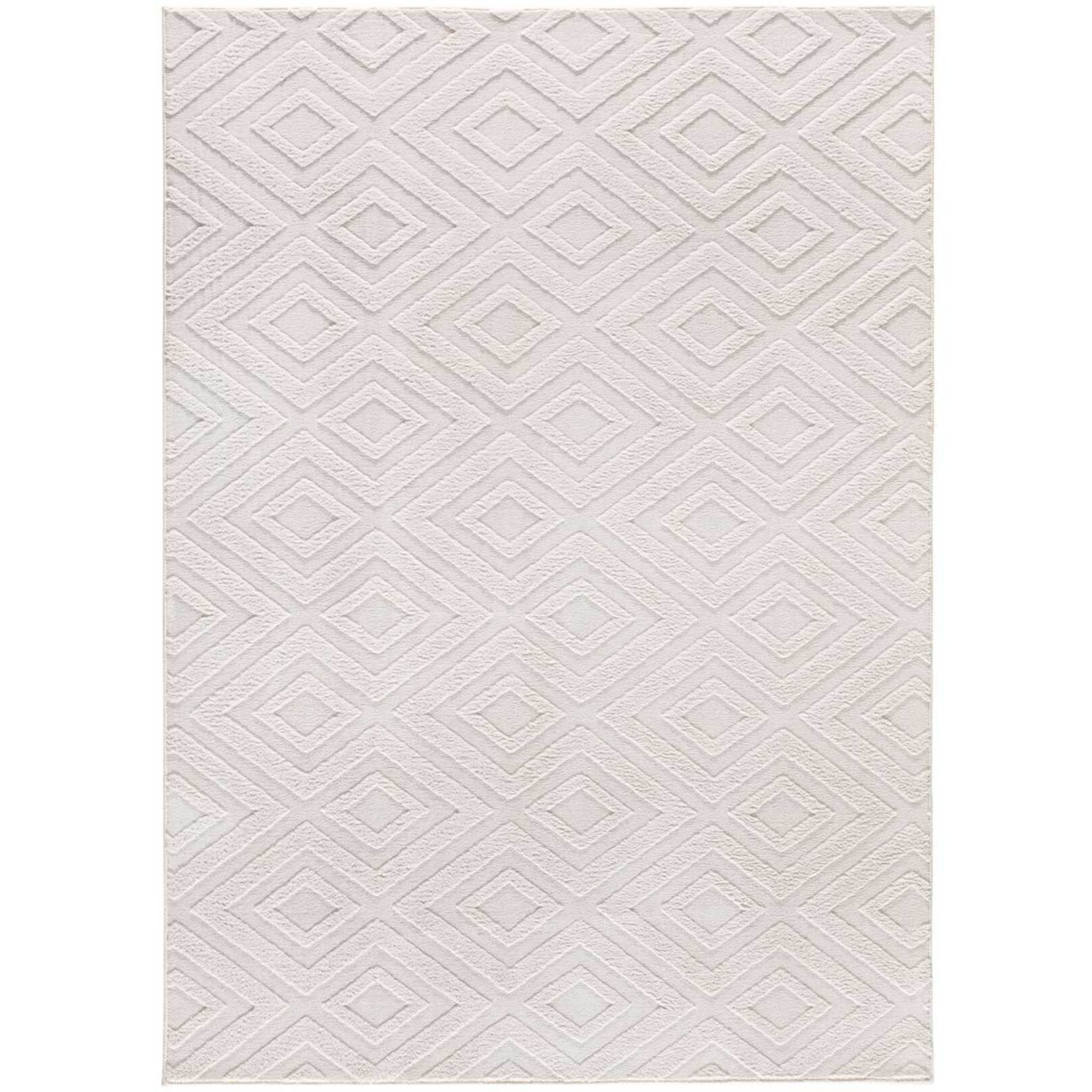 Alfombra lavable con relieve en color blanco Estilo, varias medidas disponibles