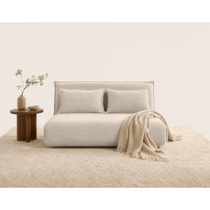 Candice - Banquette 2 places convertible clic-clac en velours côtelé - Beige