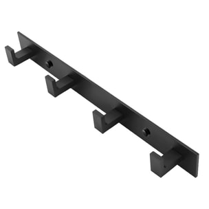 Appendiabiti da parete minimal a 4 ganci nero