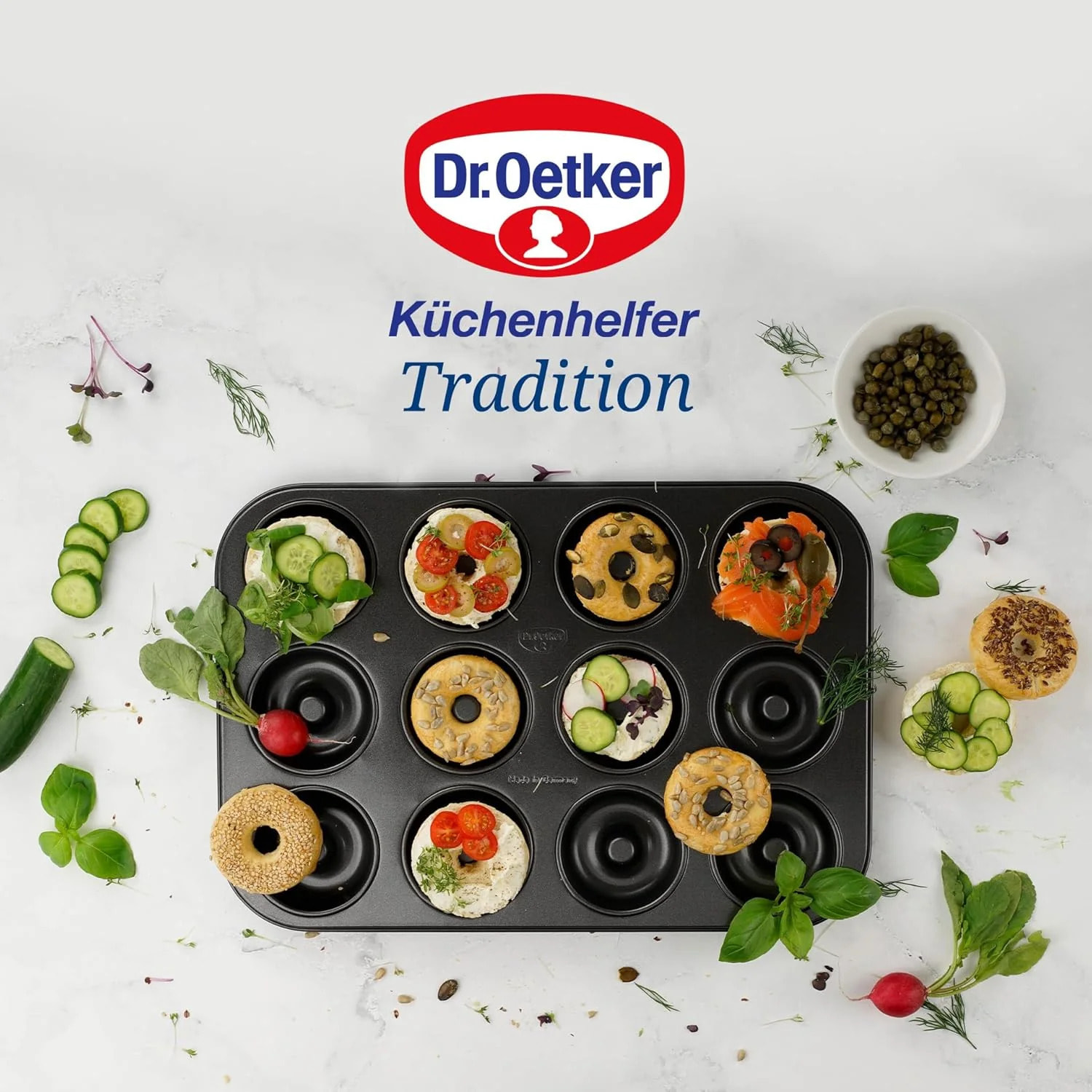 Moule donut et bagel 12 empreintes 26,5 x 38,5 cm Dr. Oetker Tradition