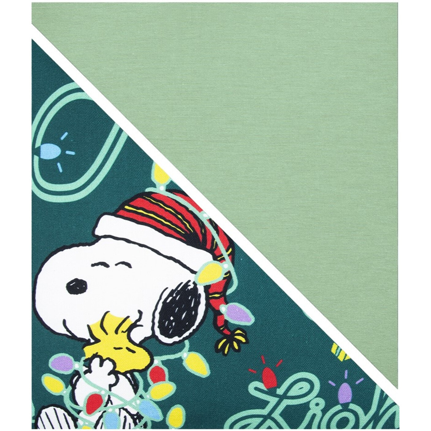 Cuscino arredo Excelsa – Peanuts Shiny And Bright, Cotone verde