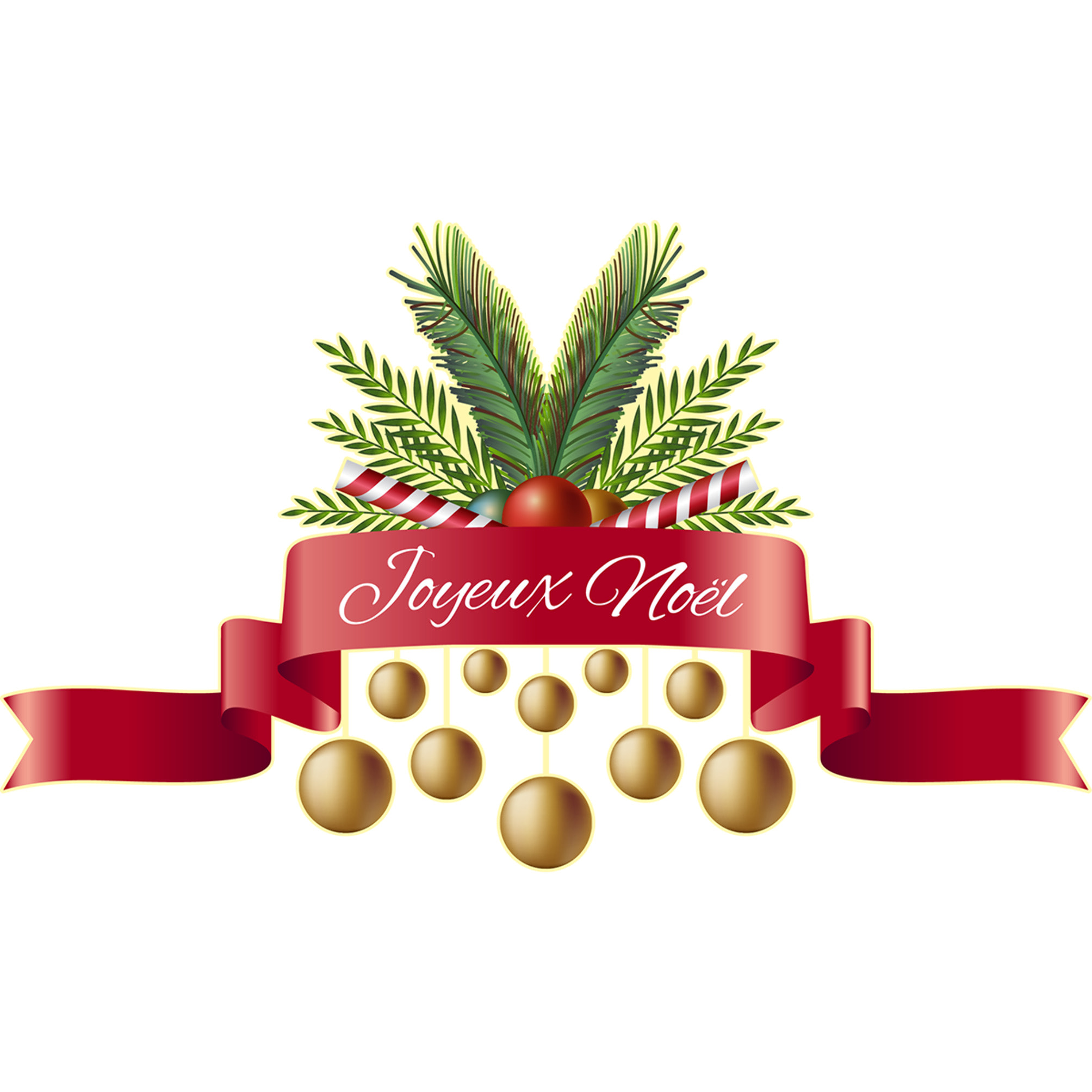 Sticker Noël ruban Joyeux Noël - Autocollants stickers adhésifs noël - décoration fêtes