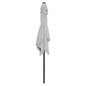 Ombrellone Rettangolare 3x2 M Da Giardino Parasole Per Balcone Con Air Vent Apertura A Manovella Anti UV Idrorepellente Mare Spiaggia Piscina Bianco