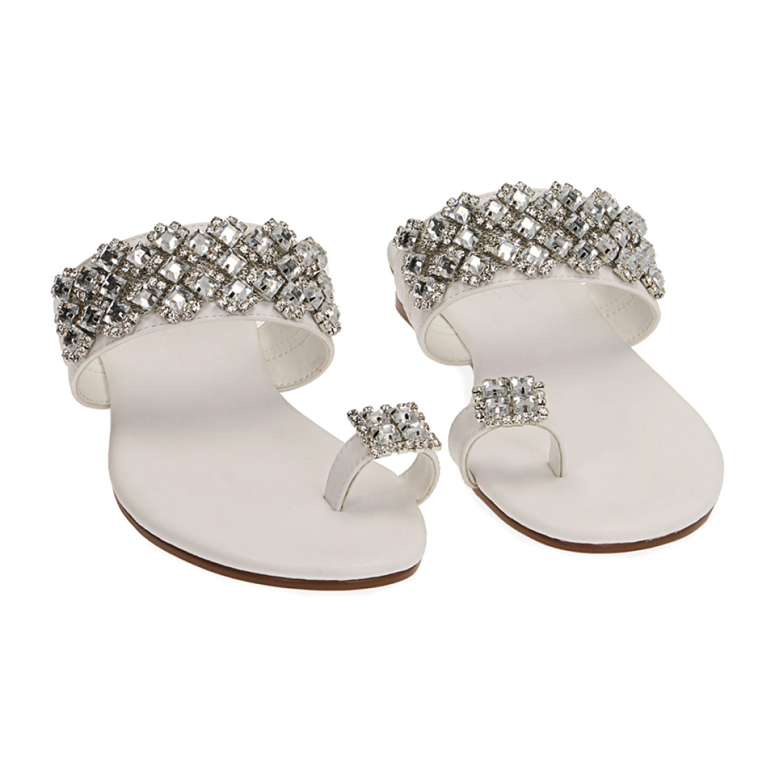 Sandali flat gioiello bianchi