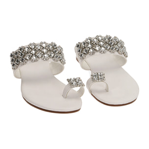 Sandali flat gioiello bianchi
