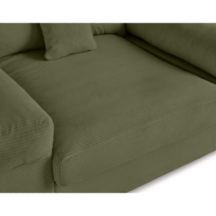 Aspen - Fauteuil XL - assise profonde - velours côtelé - Vert