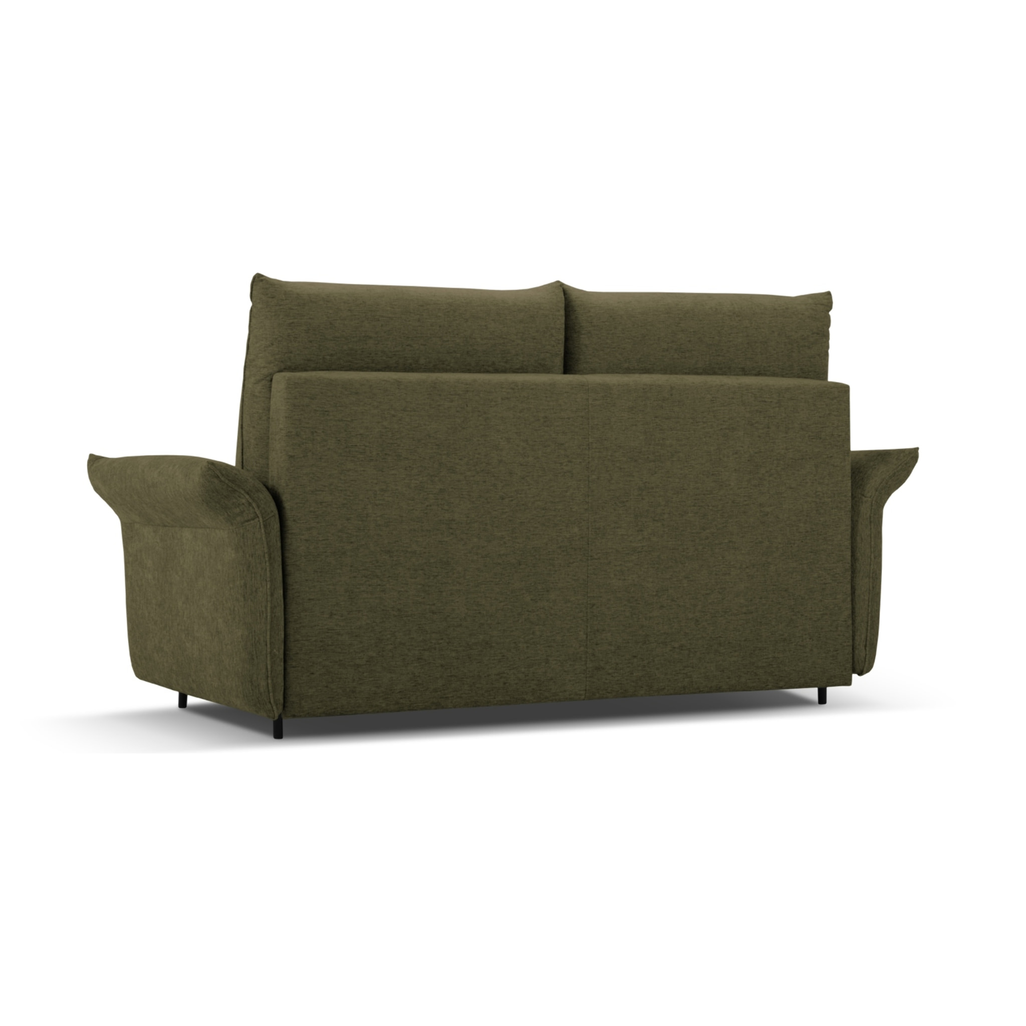 Canapé convertible "Monceau" 4 places en tissu structurel vert olive foncé