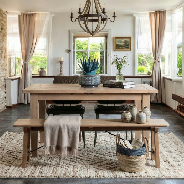 Banc 150 cm en bois recyclé SALERNE