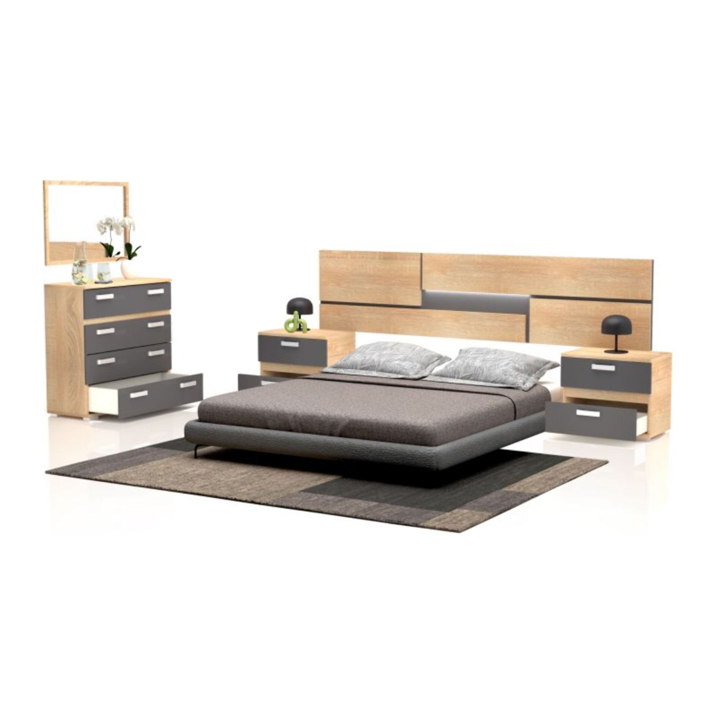 Dormitorio Ataneq Pure 4C Cambria - Grafito