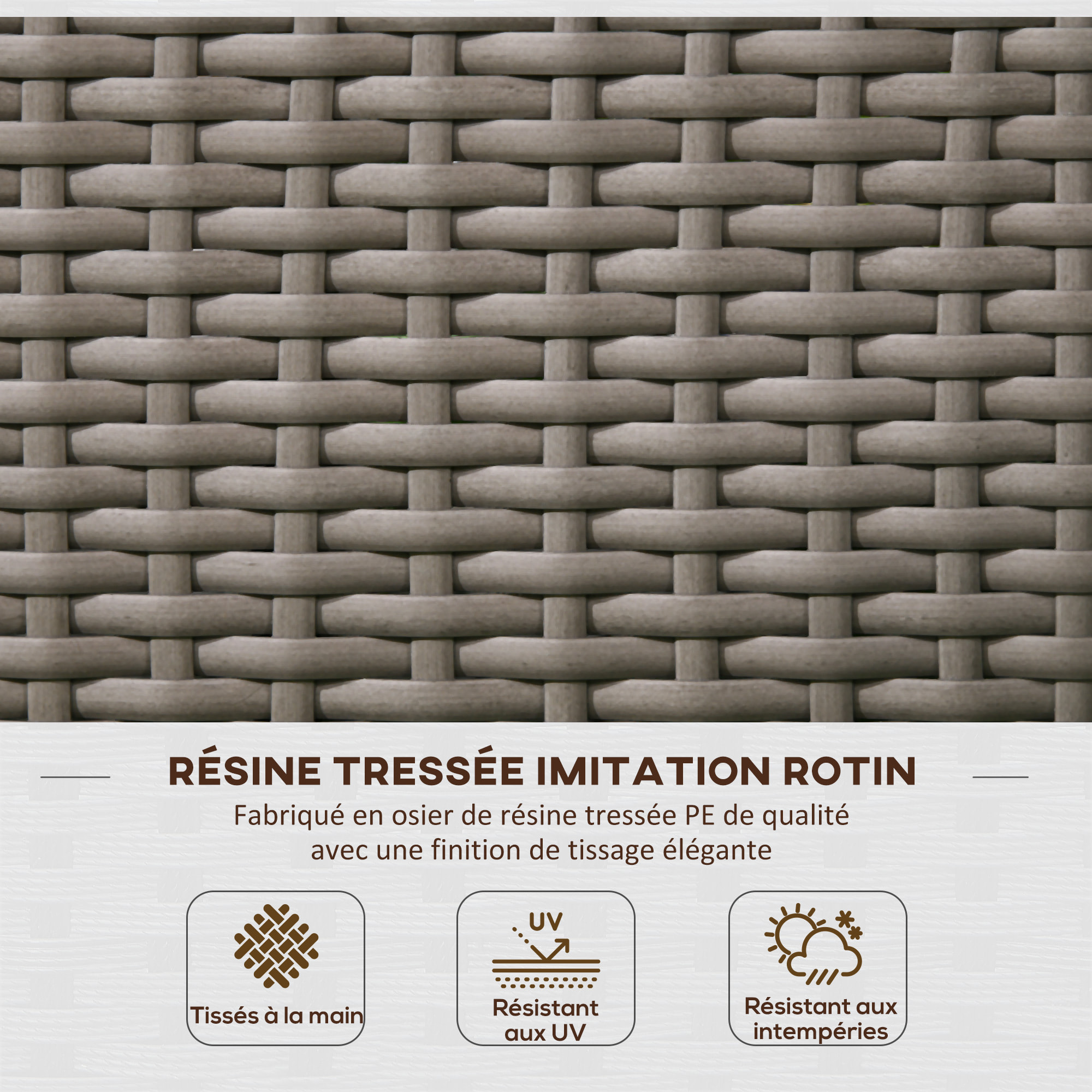 Jardinière avec treillis haut dim. 103L x 29l x 103H cm résine tressée PE aspect rotin gris