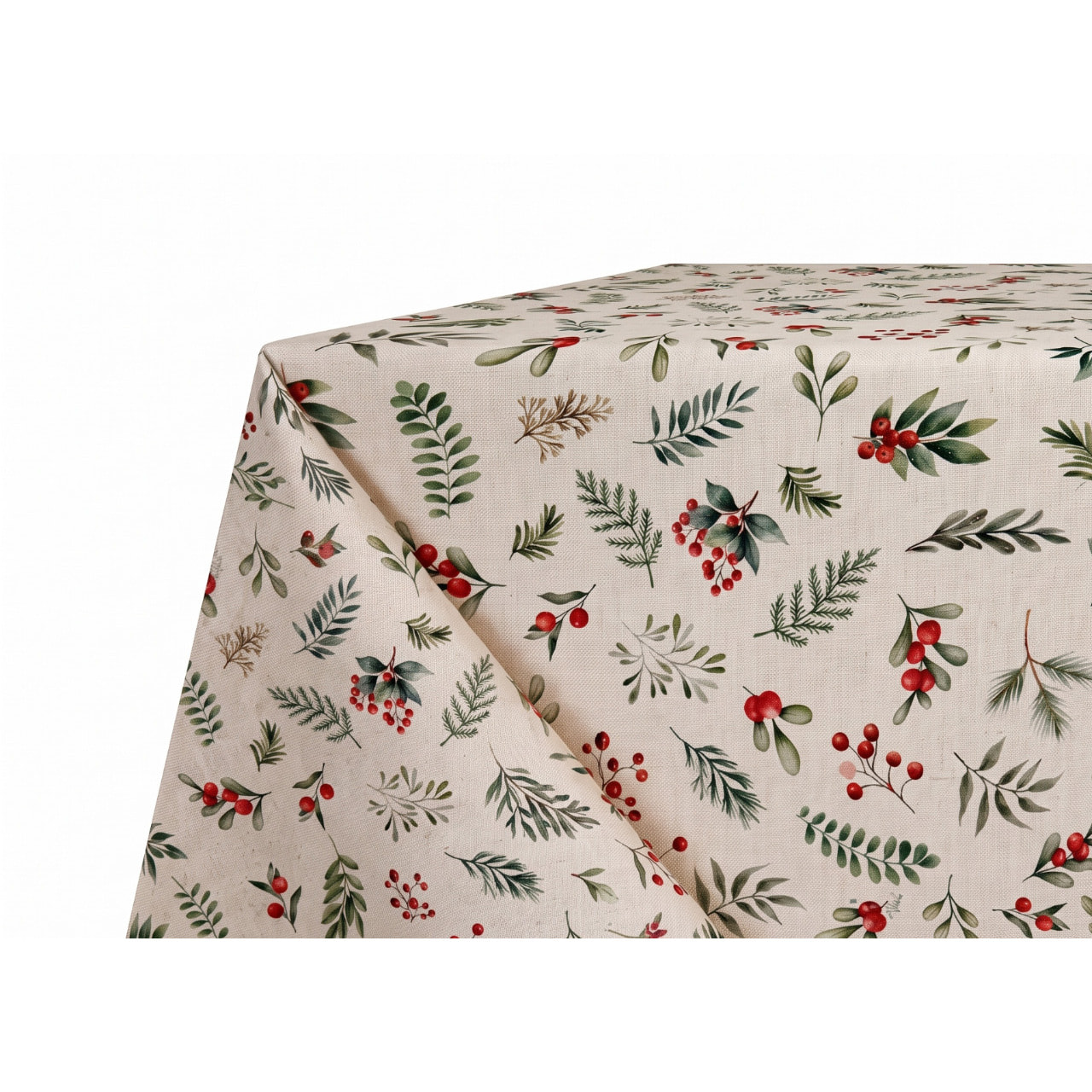 Tovaglia Natalzia per Cucina Salotto in 100% Cotone Made in Italy Fantasia Bacche Rosse