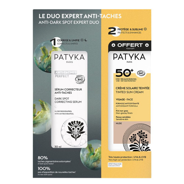 Duo Expert Anti-Tâches - Coffret Sérum Correcteur 30ml + Crème Solaire Teintée Nude SPF50+ 40ml