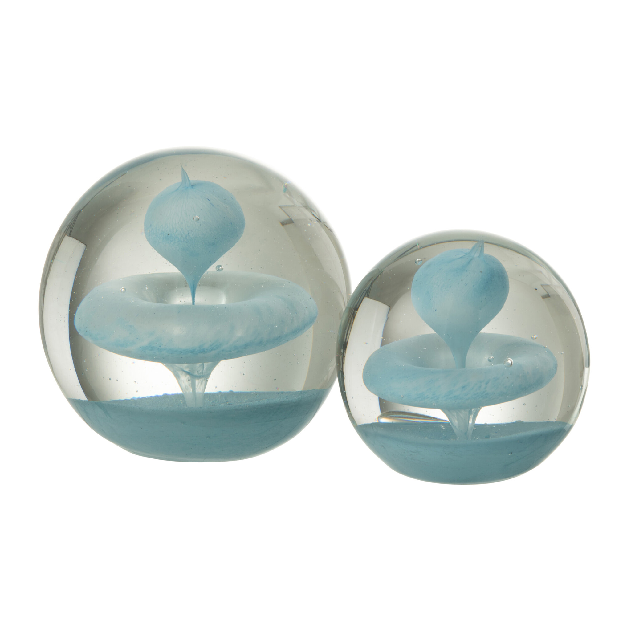 J-Line presse-papier Bulle - verre - bleu clair - large