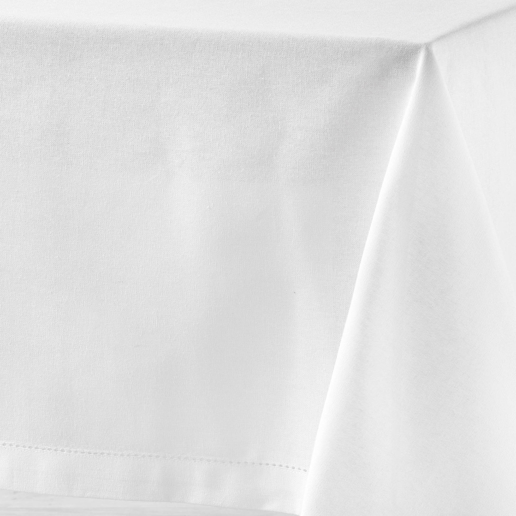 Nappe rectangulaire en coton uni - Blanc