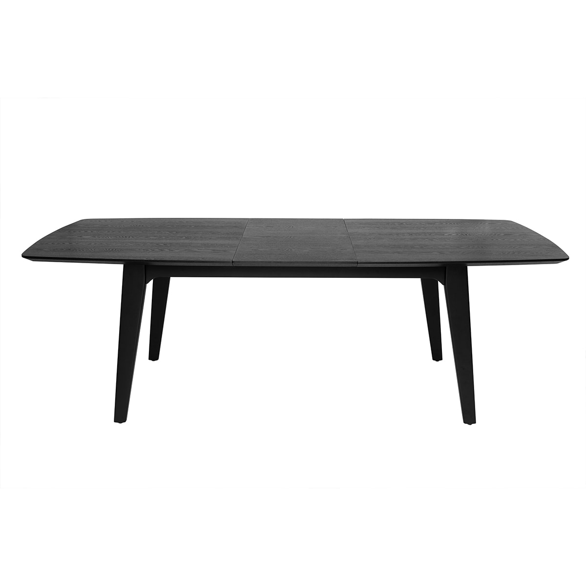 Table extensible rallonges intégrées rectangulaire en bois noir chêne L180-230 cm FIFTIES