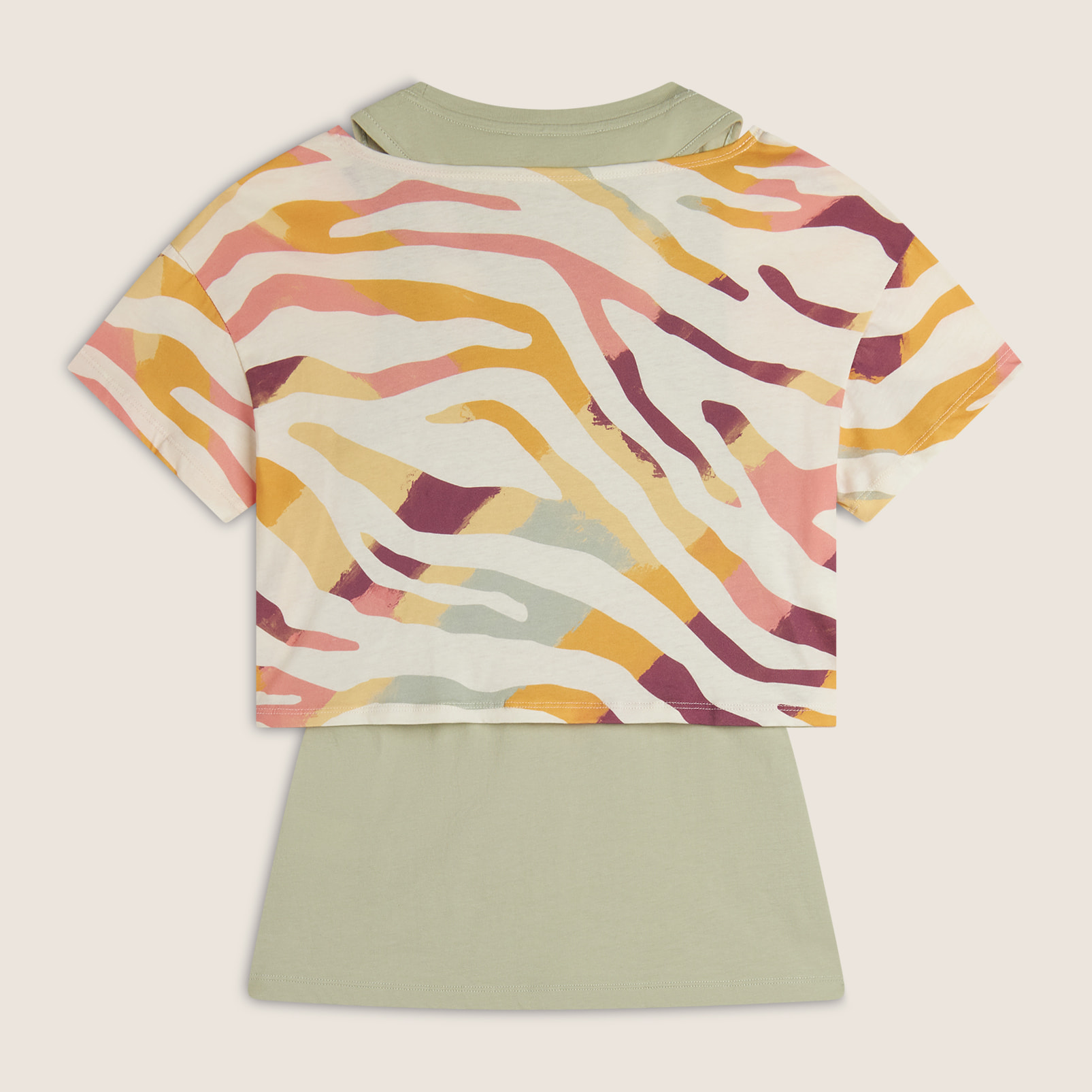 Set T-shirt Cropped multicolore e Canotta