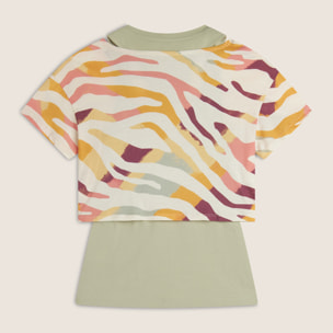Set T-shirt Cropped multicolore e Canotta