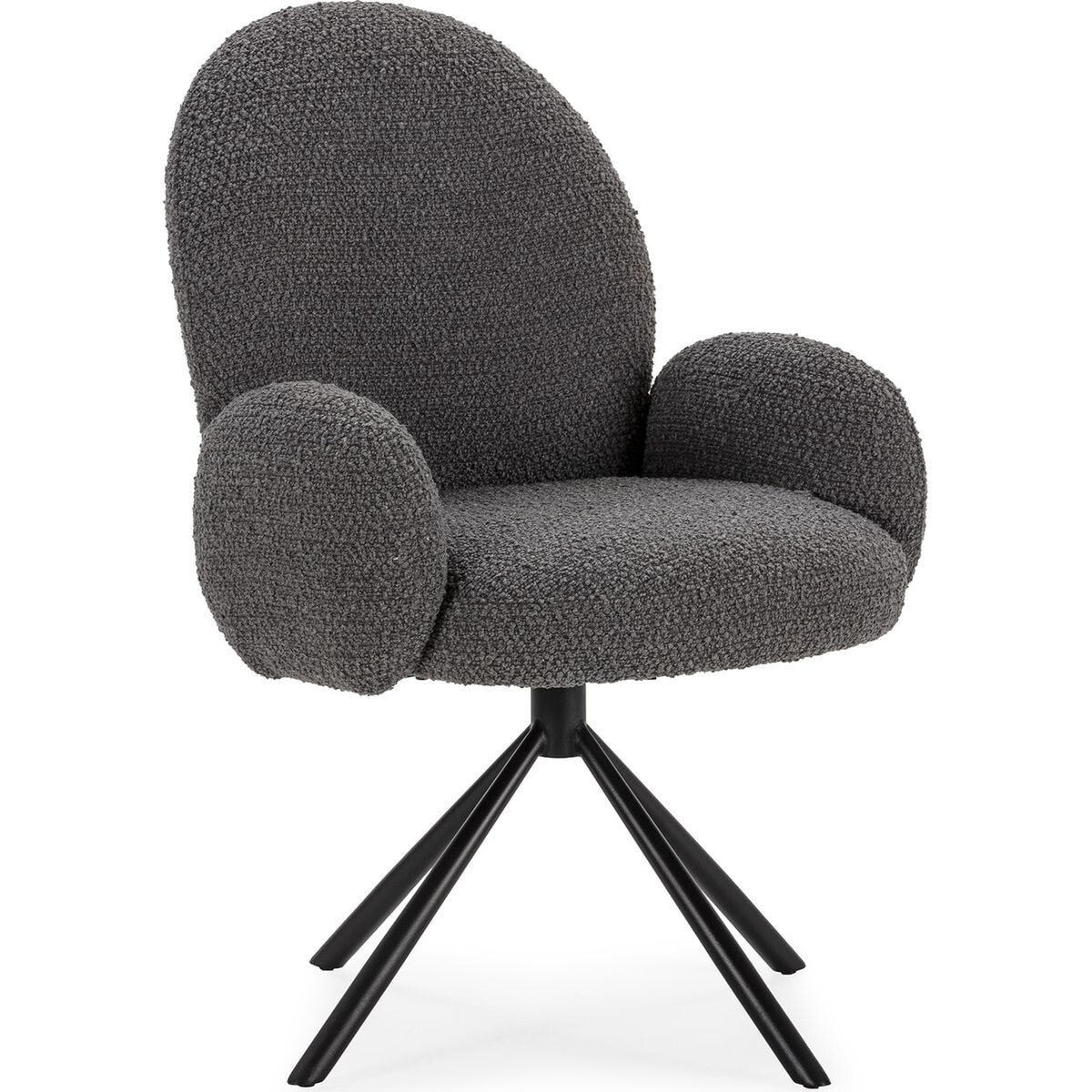 Fauteuil pivotant en tissu bouclé - OPALINE