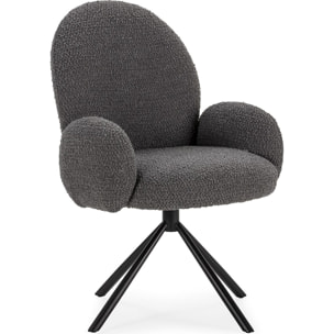 Fauteuil pivotant en tissu bouclé - OPALINE