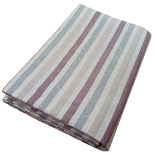 Copriletto copritutto tinto in filo tricolore bordeaux 100% cotone riciclato