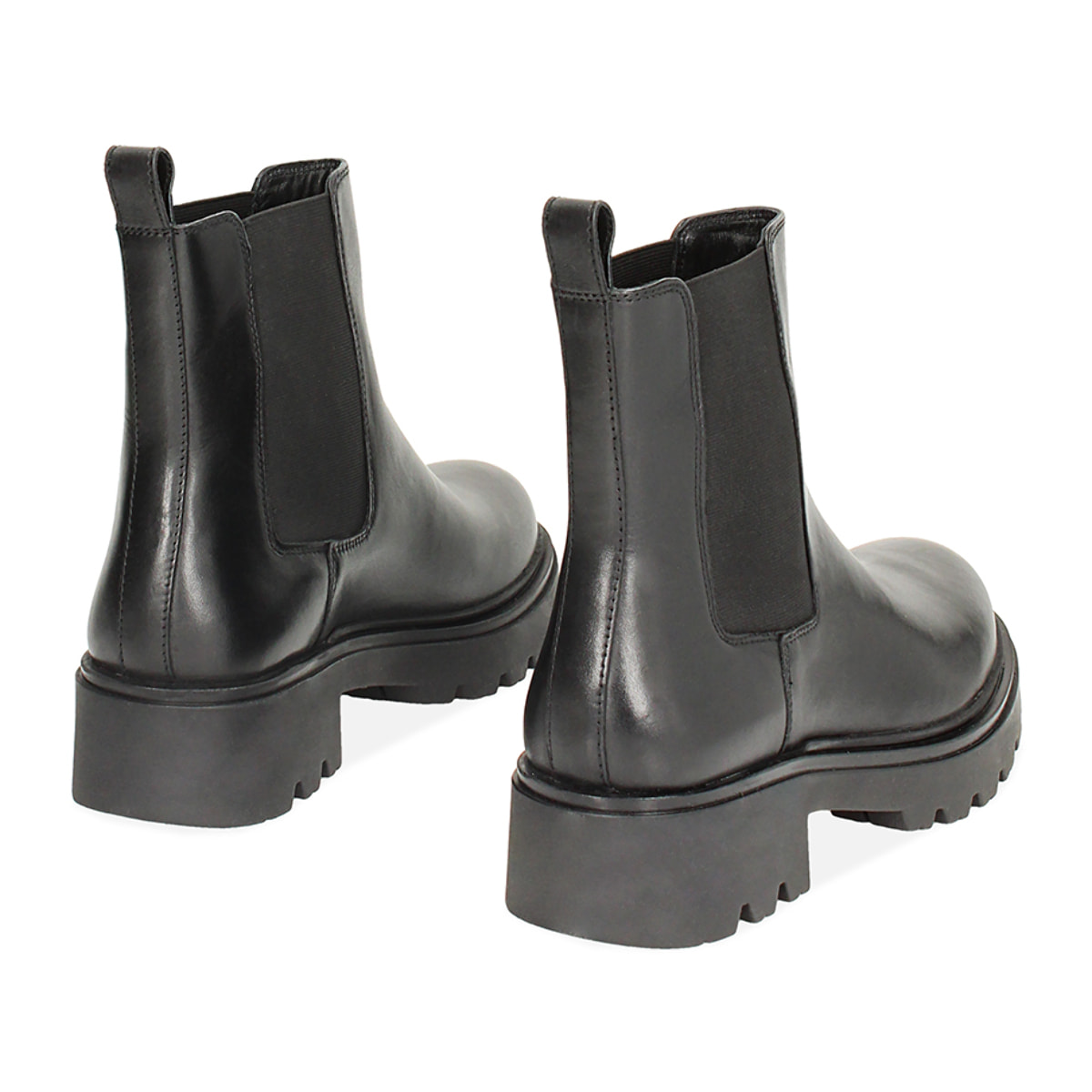 Botines chelsea negros de cuero