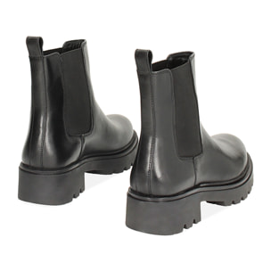 Botines chelsea negros de cuero