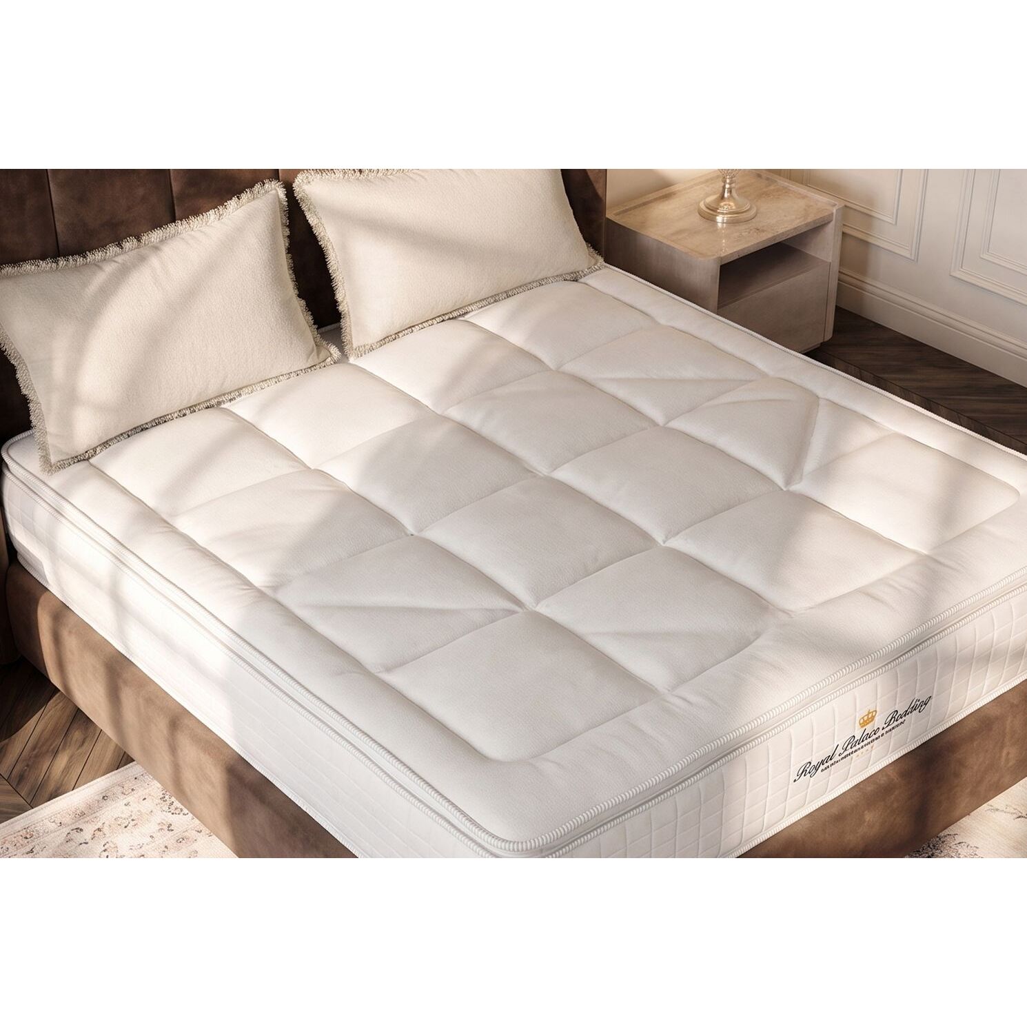 Ensemble George V + Sommier tapissier en kit cm d'épaisseur - Matelas à Ressorts ensachés et mémoire de forme de 28cm d'épaisseur