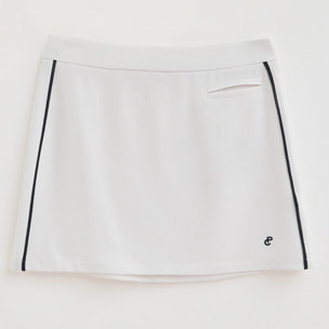 Falda blanca June con monograma bordado